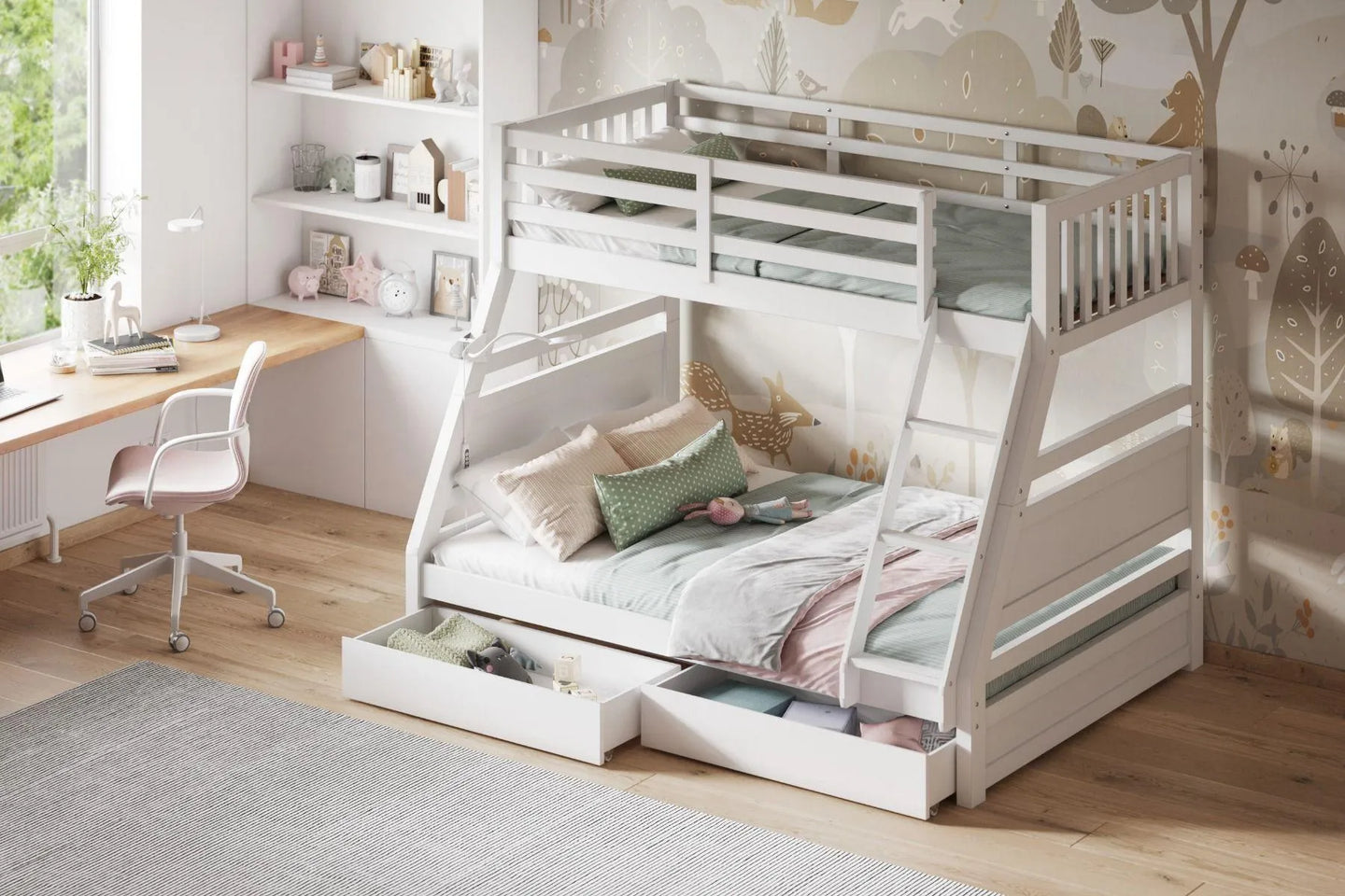 Hugo Triple Bunk Bed with Drawers